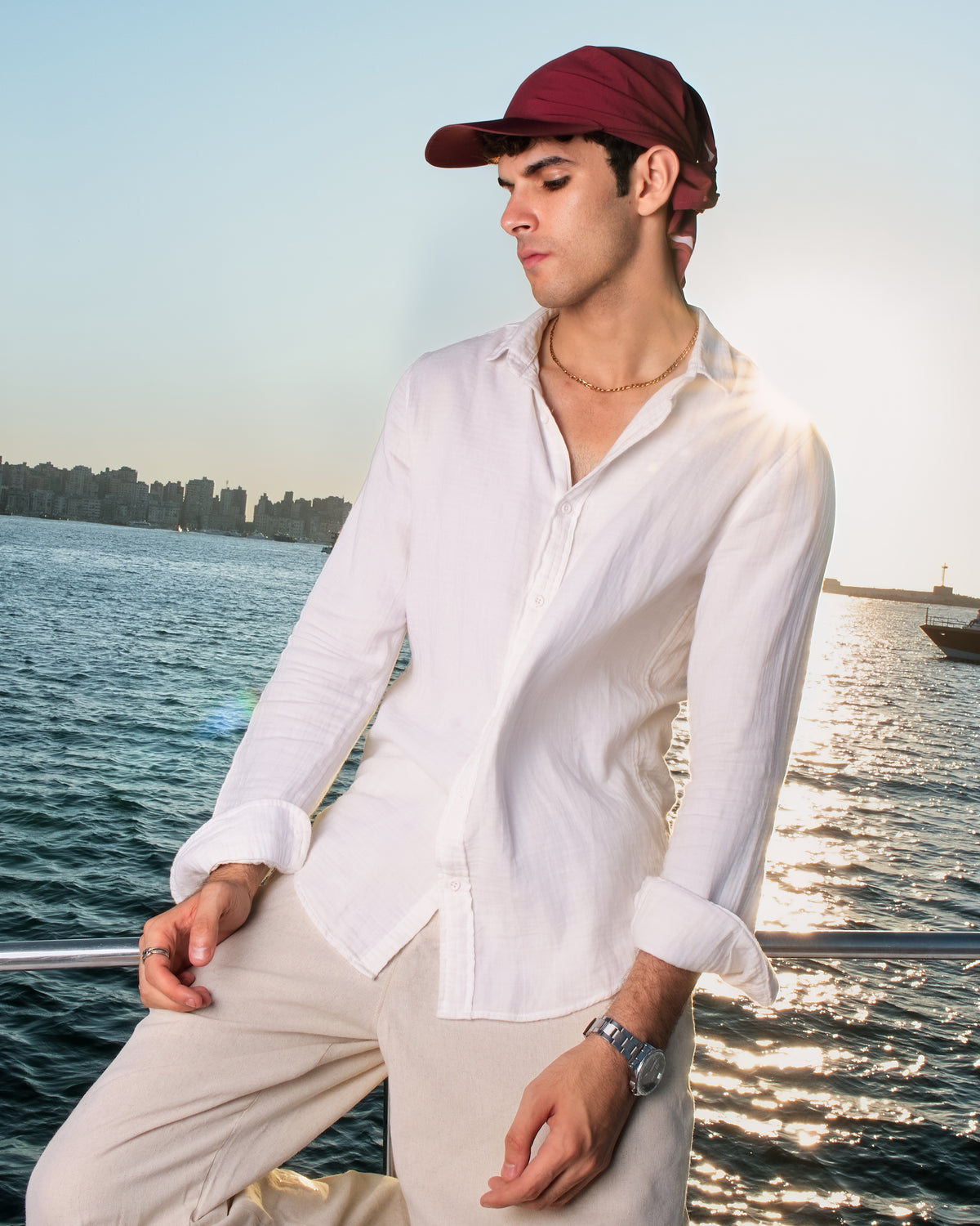 Hikage Tie Hat (Dark red)